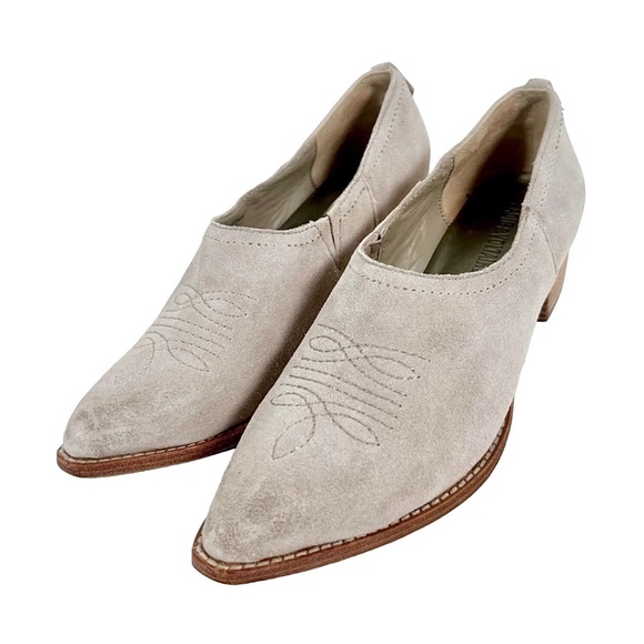 ZADIG & VOLTAIRE Parke Suede Leather Western Low Ankle Boots Gray Size 7 - Picture 1 of 4